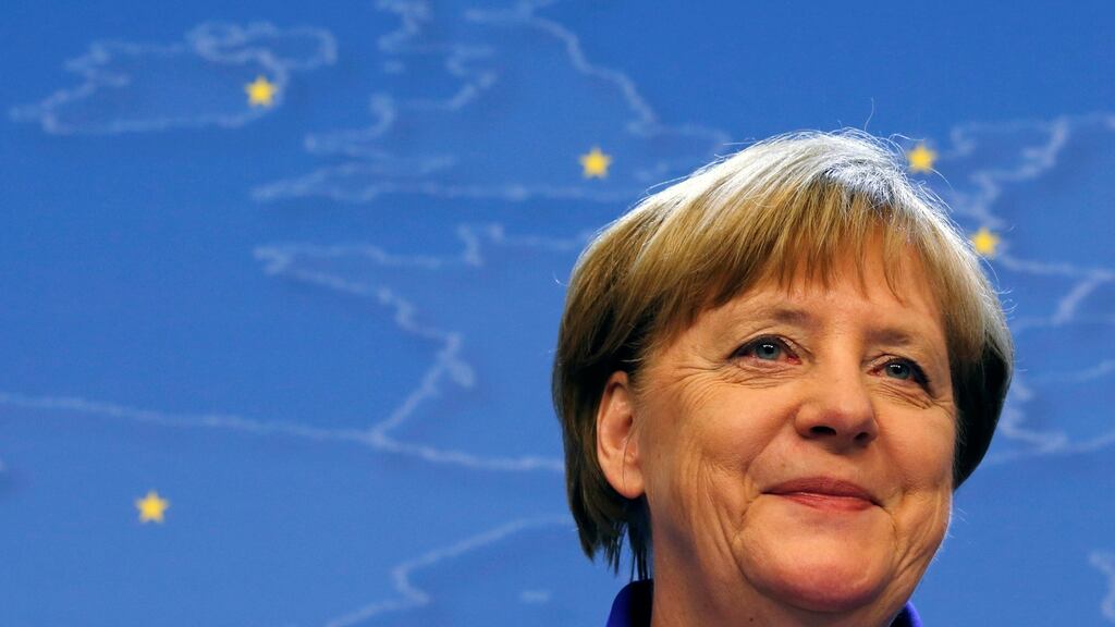 Germany’s Chancellor Angela Merkel: “Merkel is behaving true to form: playing for time and speaking out of both sides of her mouth.” Photograph: Pascal Rossignol