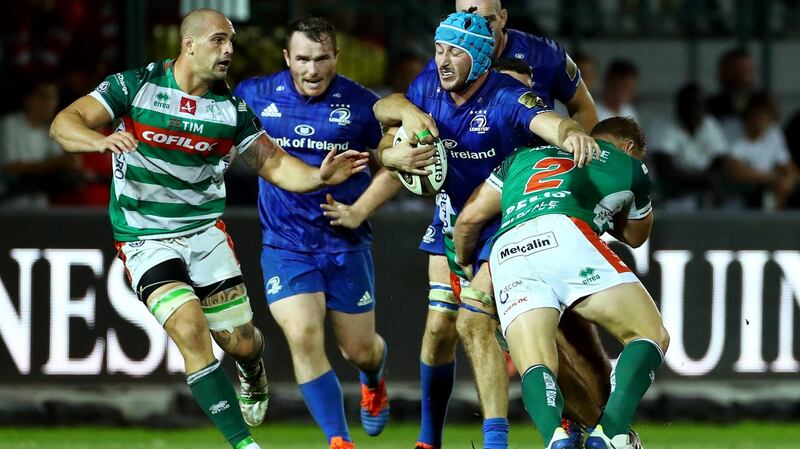 Will Connors on the ball against Benetton Rugby. The natural smart openside has been in eye-catching form this season. Photograph: Matteo Ciambelli/Inpho
