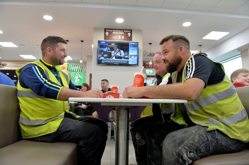 Kinnegad Plaza: Barry Duffin, Shane Dillon and Jamie Downey. Photograph: Alan Betson