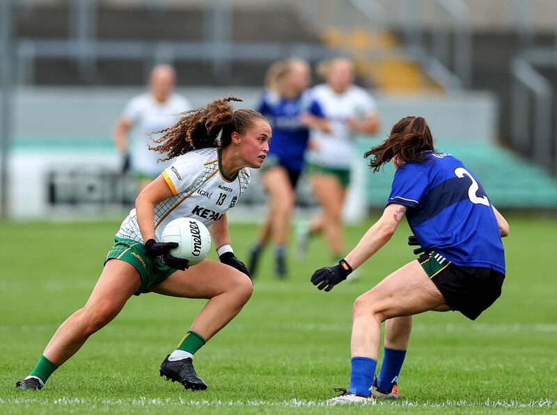 Meath's Emma Duggan in action against Kerry's Eilís Lynch during the All-Ireland semi-final. Photograph: Tom O’Hanlon/Inpho