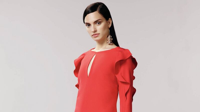 Red dress from Wallis.