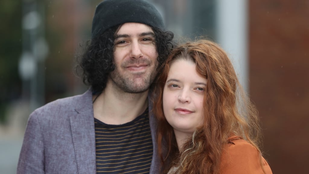 Emma DeSouza from Co Derry, who applied for a residence card for her US-born husband, Jake, to live and work in Northern Ireland but had her application rejected on the basis that she had identified herself as Irish on the application. Photograph: Niall Carson/PA Wire