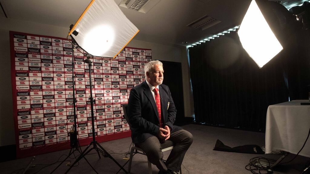 British & Irish Lions head coach Warren Gatland at Wednesday’s squad and captain announcement in London. Photograph: Inpho