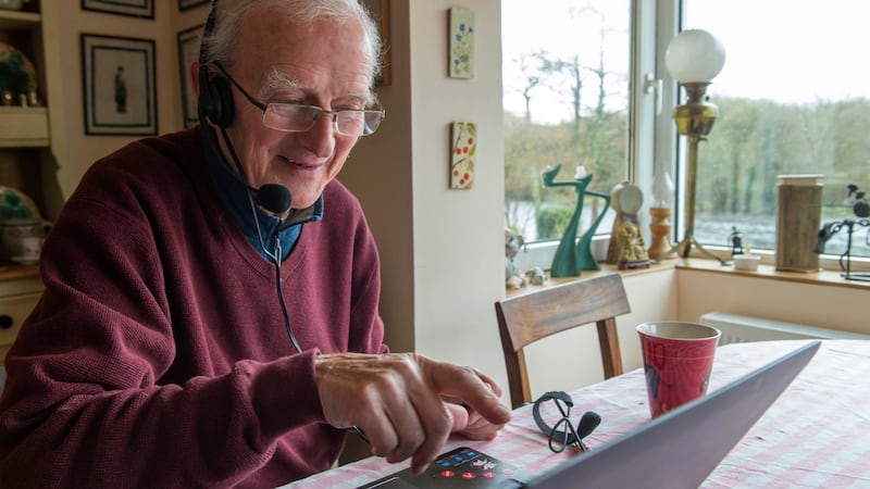 Donal Musgrave using his voice-recognition software. Photograph: Michael Mac Sweeney/Provision