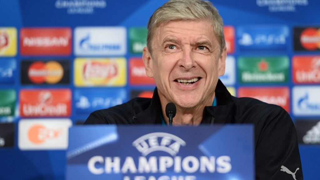 Pep Guardiola is expecting a long-ball game from Arsene Wenger’s Arsenal at the Allianz Arena on Wednesday night. Photograph: EPA