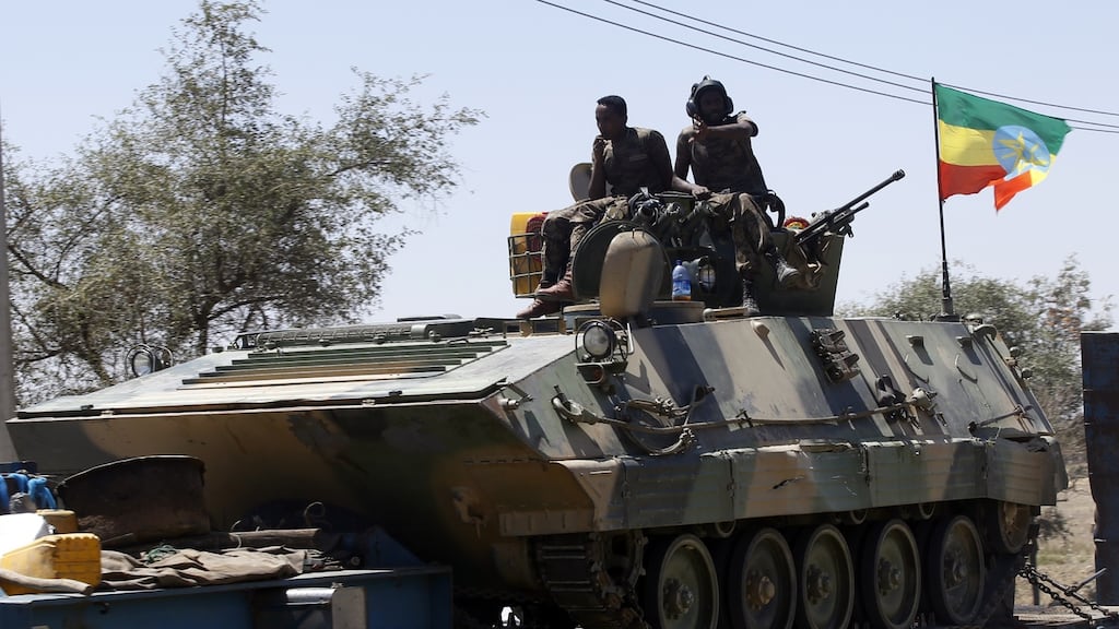 The  Ethiopian army patrol the streets of Mekelle city, in northern Ethiopia. Photograph: Minasse Wondimu Hailu/ Anadolu Agency via Getty