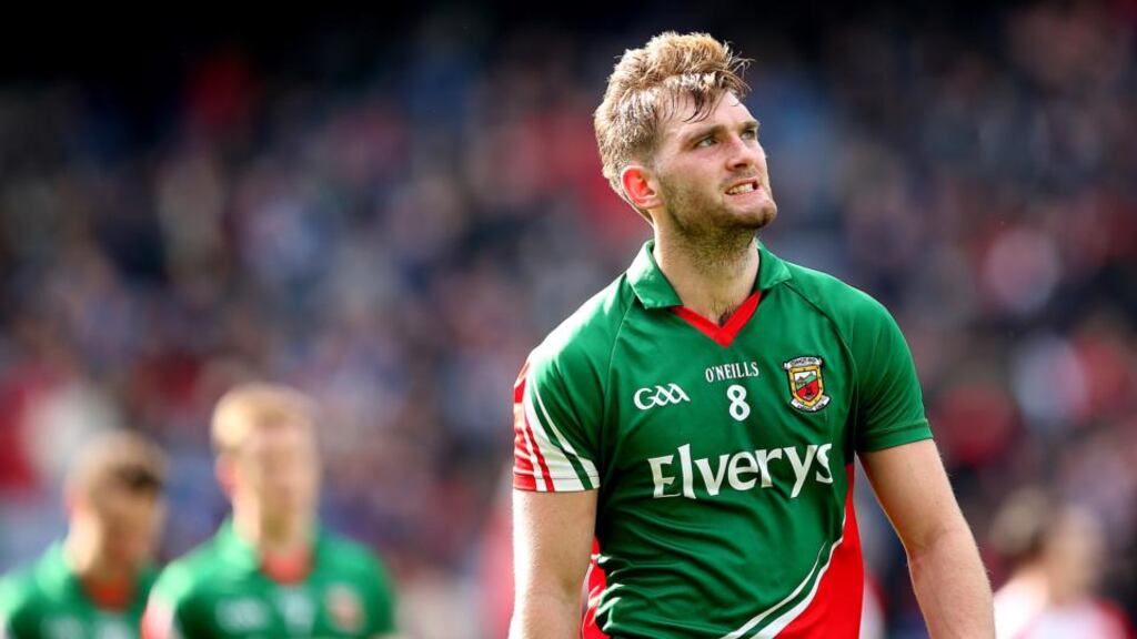 Aidan O’Shea: starts at midfield with his brother Séamus for Mayo against Roscommon. Photograph: Inpho