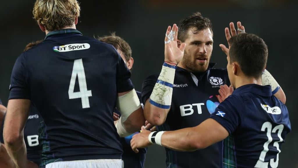 Scotland’s Sean Lamont is the only player to retain his place after last weekend’s win over Italy. Photograph: Getty Images