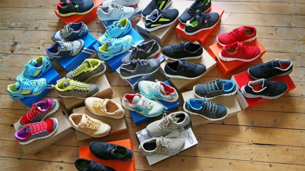 Sole mates: ‘I’m not just buying a running shoe, apparently, I’m buying a set of car tyres.’ Photograph: Getty Images