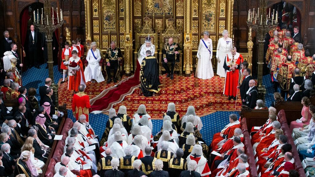 Queen Elizabeth, Prince Philip, Prince Charles and the Duchess of Cornwall at the opening of parliament at the Palace of Westminster. Photograph: Justin Tallis/Getty Images