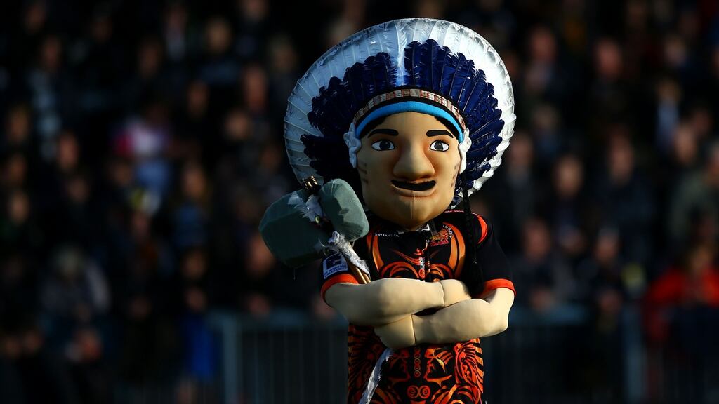 The Exeter Chiefs mascot. Photograph: James Crombie/Inpho