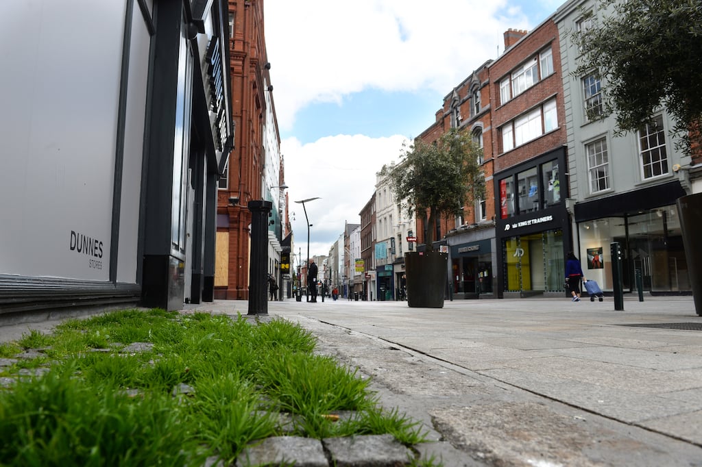 Grafton Street in Dublin at the height of lockdown in April 2020. Photograph: Dara Mac Dónaill