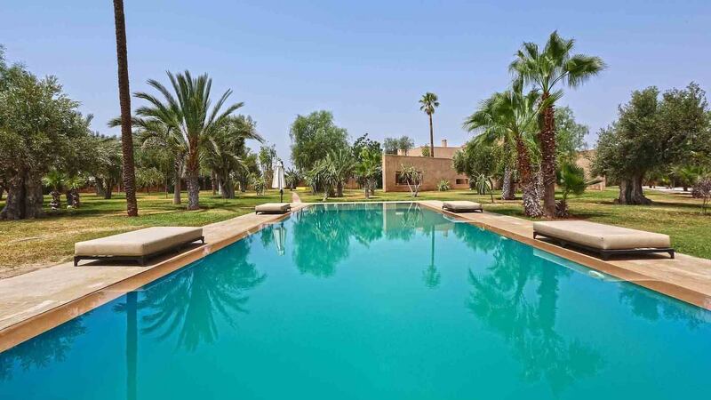 Villa Martina in Marrakesh has three livingrooms, a large swimming pool and a gym