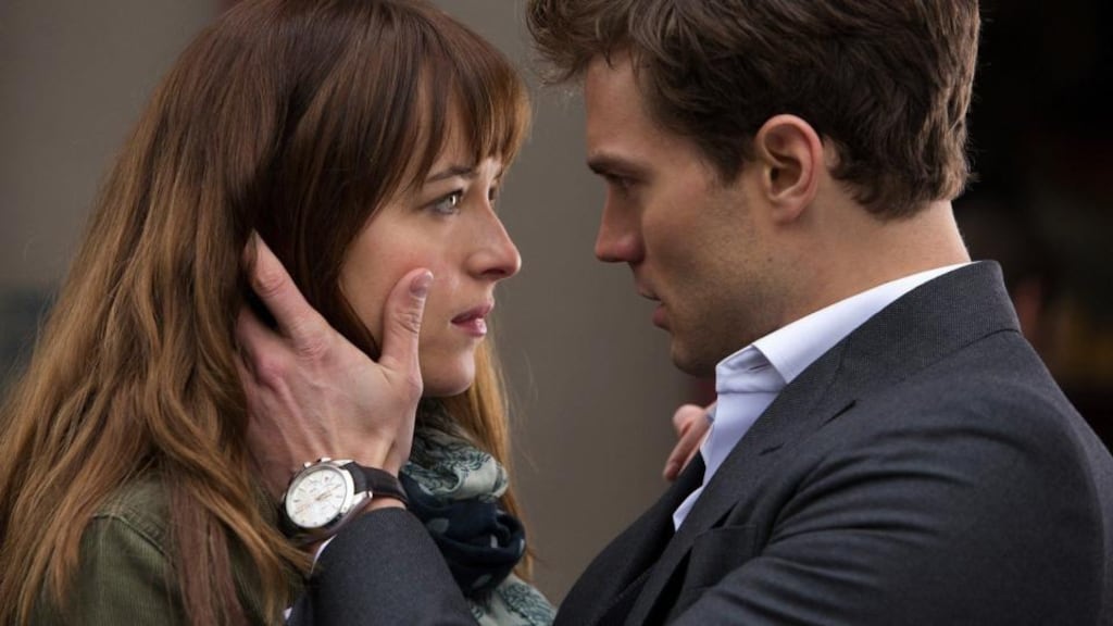 Dakota Johnson and Jamie Dornan in ‘Fifty Shades of Grey’. Fr McNamara has not seen the film