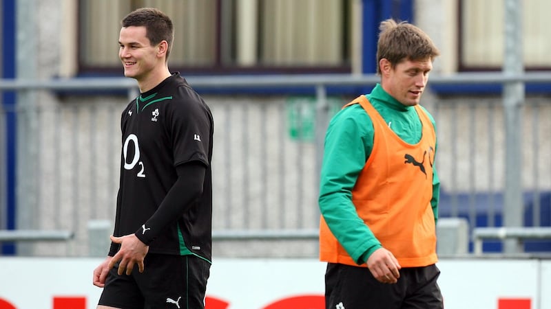 Jonathan Sexton and Ronan O’Gara were both competing for the number 10 jersey. Photograph: Dan Sheridan/Inpho
