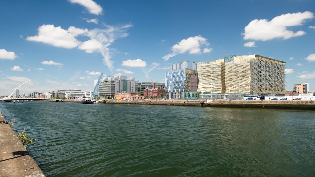 An artist’s impression of the nine-storey Salesforce building approved by Dublin City Council.