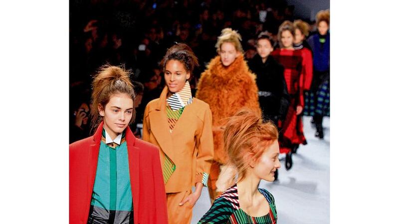 Yoshiyuki Miyamae creations for Issey Miyake. photographs: benoit tessier, gonzalo fuentes/reuters