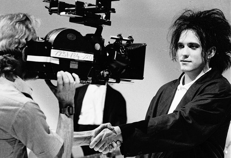 The Cure's Robert Smith films the video for In Between Days at Angel Studios, London, in 1985. Photograph: Steve Rapport/Getty Images