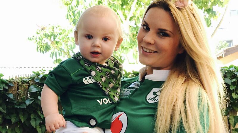 Ciara Nic Eabhairdh with her son: ‘I’m absolutely delighted that love came out on top in Australia.’