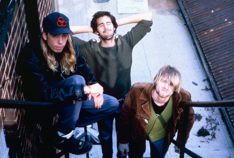 Dave Grohl with his Nirvana bandmates, Krist Novoselic and Kurt Cobain. Photograph: Alamy/PA