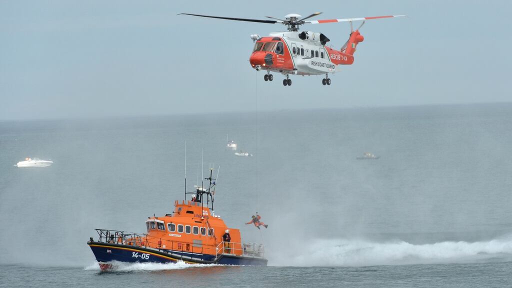 File photograph of Coast Guard helicopter and lifeboat. Photograph: Alan Betson