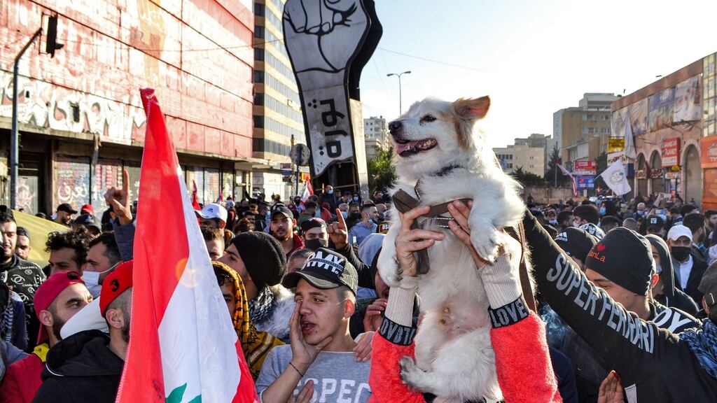 Protests in Lebanon’s port city of Tripoli: high unemployment and rising poverty are driving the unrest. Photograph: Fathi al-Masri