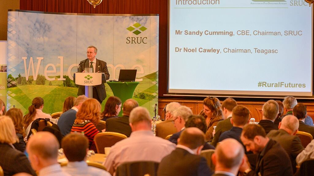 Prof Wayne Powell, principal and chief executive of SRUC, addresses the conference organised by Teagasc and Scotland’s Rural College.