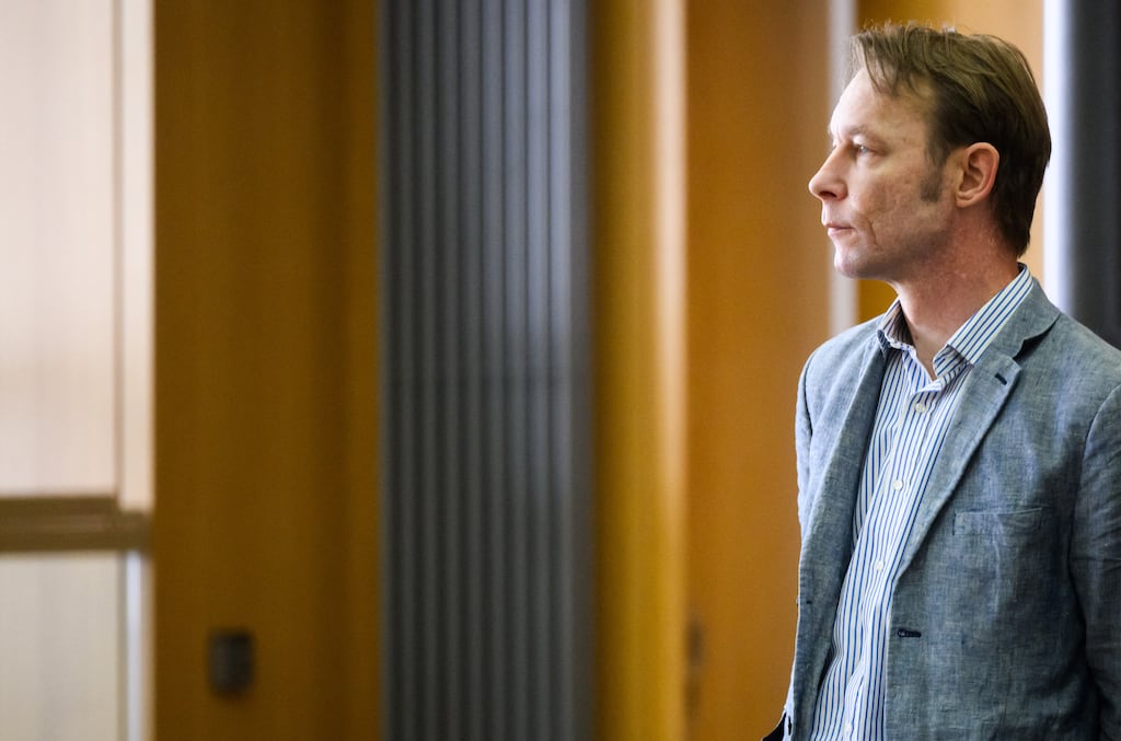 Christian Brückner, the man suspected of murdering missing British toddler Madeleine McCann, in court in Braunschweig on Wednesday. Photograph: Julian Stratenschulte/Pool/AFP via Getty Images