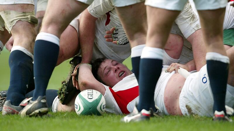 Steve Thompson at the bottom of a ruck in a 2005 Six Nations clash with Ireland. Photograph: Andrew Paton/Inpho