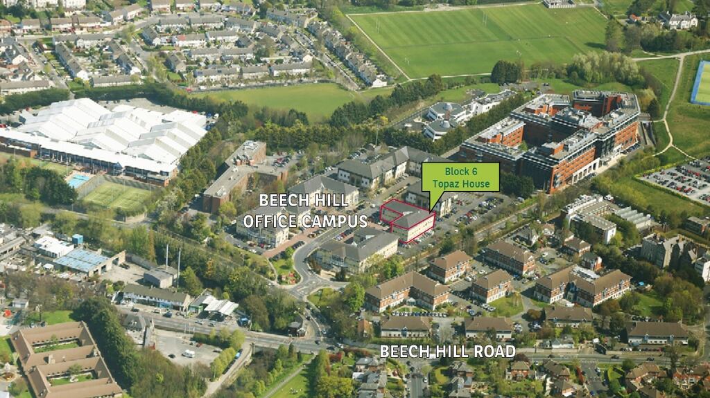 The three-storey detached block has a floor area of 1,985sq m and 68 car parking spaces let to Topaz Energy