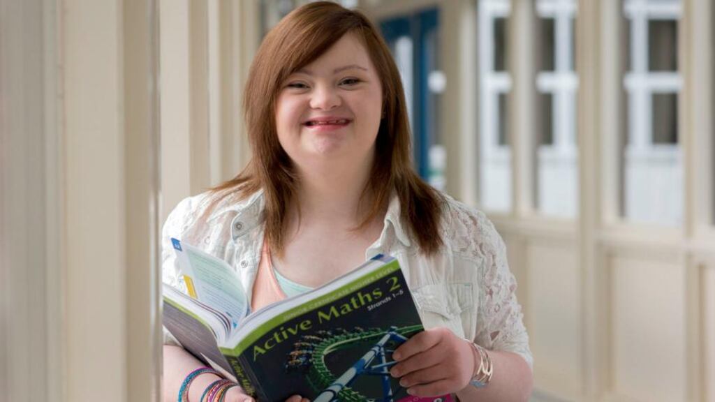 Hannah Brennan at St Leo’s College in Carlow yesterday. Photograph: Dylan Vaughan