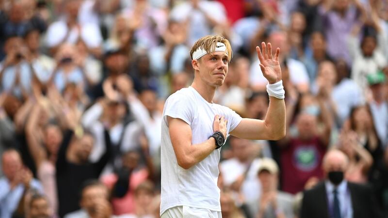 Denis Shapovalov of Canada weeps after his defeat to Novak Djokovic. Photograph: EPA