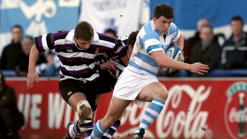 Blackrock College’s Vasily Artemyev makes  abreak during a Leinster Schools Senior Cup game against Terenure   back in 2006. Photograph:    Billy Stickland/Inpho