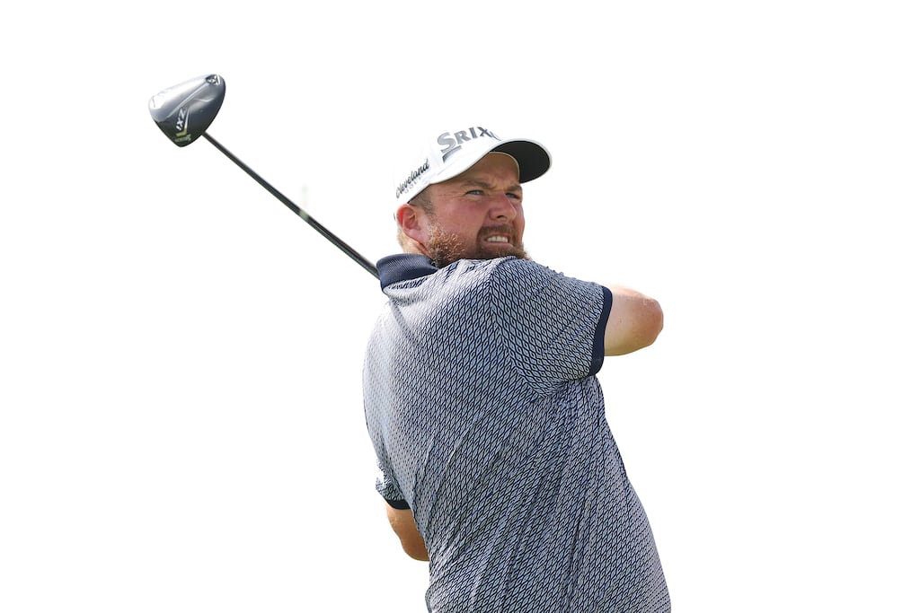 Shane Lowry of Ireland tees off on the sixth hole. Photograph: Richard Heathcote/Getty