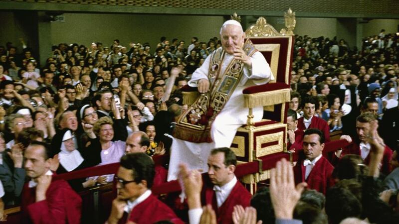 John Paul II has been on a fast track to sainthood
from, at
since his funeral in April 2005, when
the moment that elements in the huge crowd which attended his funeral in April 2005 displayed
banners were displayed proclaiming “Santo subito”, or “Make him a saint immediately”. Photograph: Reuters/Max Rossi