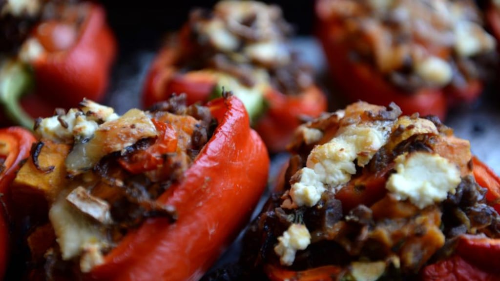 Stuffed red peppers. Photograph: Cyril Byrne