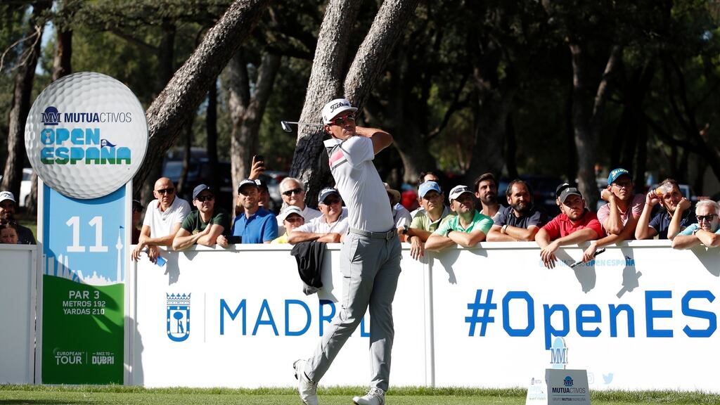 Rafa Cabrera-Bello tees off on the 11th during day two of the Open de Espana at Club de Campo Villa de Madrid. Photo: Luke Walker/Getty Images
