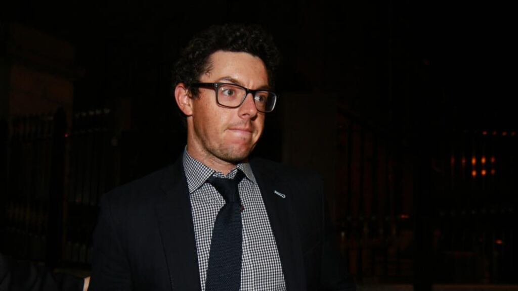 Rory McIlroy leaves the Four Courts in Dublin on Tuesday night after meetings between his side and Horizon Sports Management. Photograph: Courts Collins