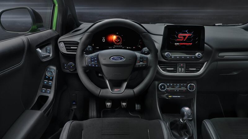 The commonality with the Fiesta is particularly strong inside with Ford’s stock supply of black plastic, though the Puma is a little bigger, with better rear seat room.