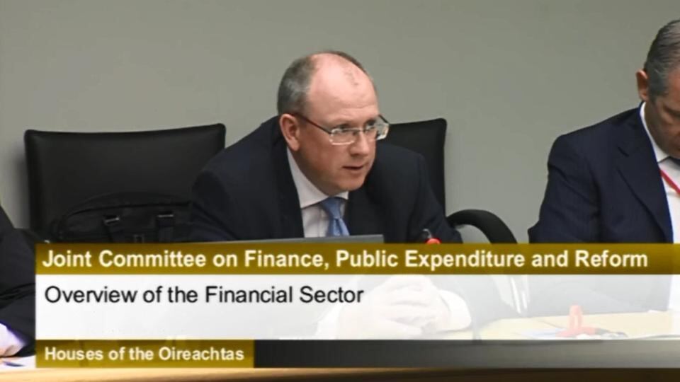 Jeremny Masding, PTSB chief executive, addressing the committee.