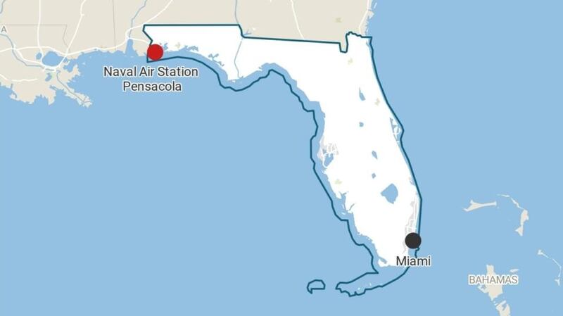 The US navy confirmed that three deaths had occurred in the incident that unfolded on Friday morning as witnesses reported hearing gunfire. Map: Datawrapper