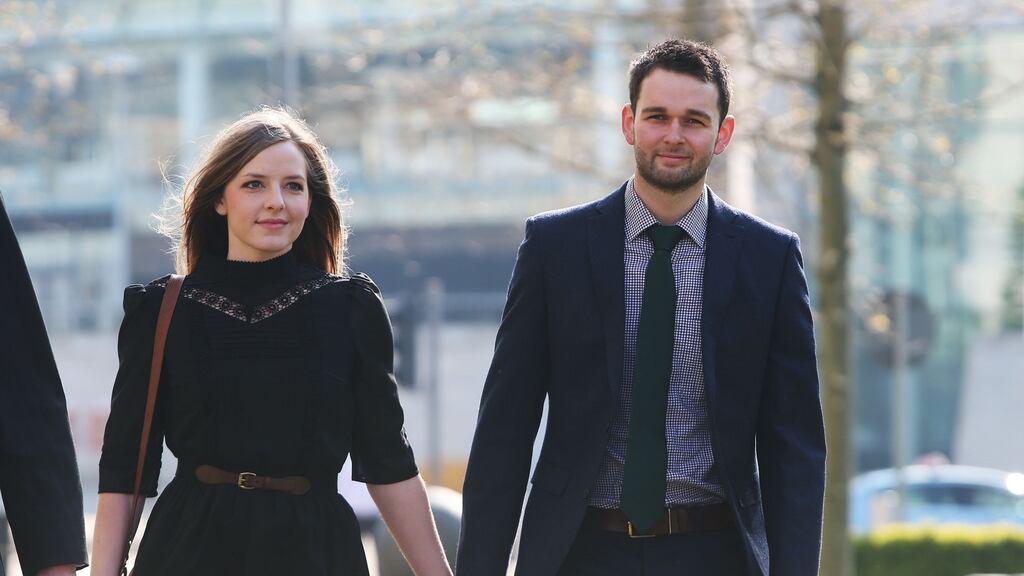 Daniel and Amy McArthur of Ashers Baking Company arrive at the Court of Appeal in Belfast on Monday where the McArthur family, who run Ashers Baking Company, are seeking to overturn a judgment which found their refusal to make a cake with a pro-gay marriage slogan was unlawful. Photograph: PA