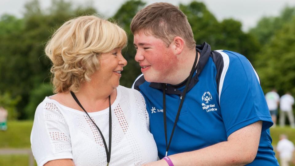 Senator Mary Moran pictured with her son Cillian (16) who is competing in the games with Team Leinster. Photograph: Alan Place/Fusionshooters