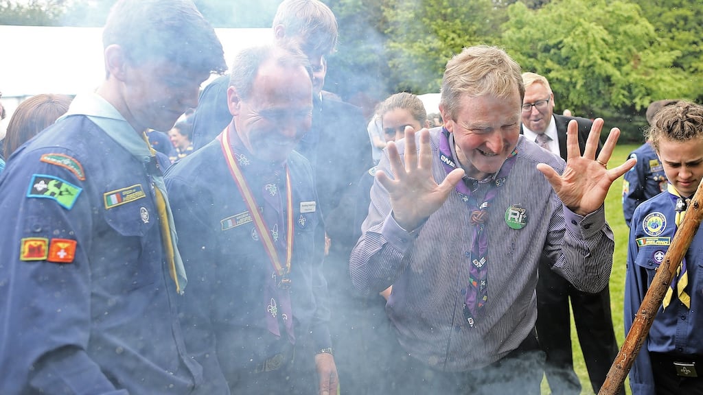 Taoiseach Enda Kenny opening Scouting Ireland’s newly refurbished training and conference centre at Larch Hill, Dublin. Photograph: Julien Behal