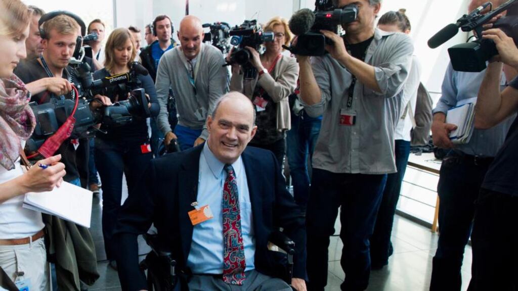 Former technical director of the US National Security Agency William Binney arriving for a parliamentary inquiry in Berlin into the NSA’s activities. Photograph: Thomas Peter/Reuters