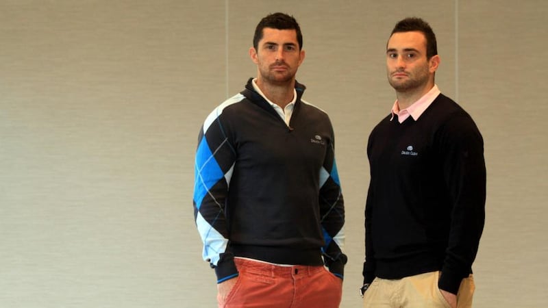 Dave (on left) and Rob Kearney at Druid’s Glen Resort in Wicklow this week. Photograph: Nick Bradshaw