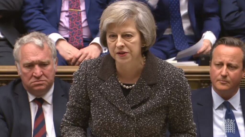 British home secretary Theresa May has said the raising of the official threat level linked to Northern-Ireland related terrorism “reflects the continuing threat from dissident republican activity”. Photograph: PA Wire