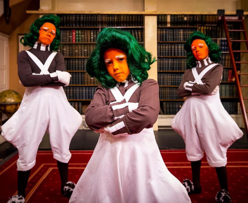 The Late Late Toy Show: Dylan O’Connor, Luke O’Connor and Cillian Allen as Oompa Loompas. Photograph: Andres Poveda