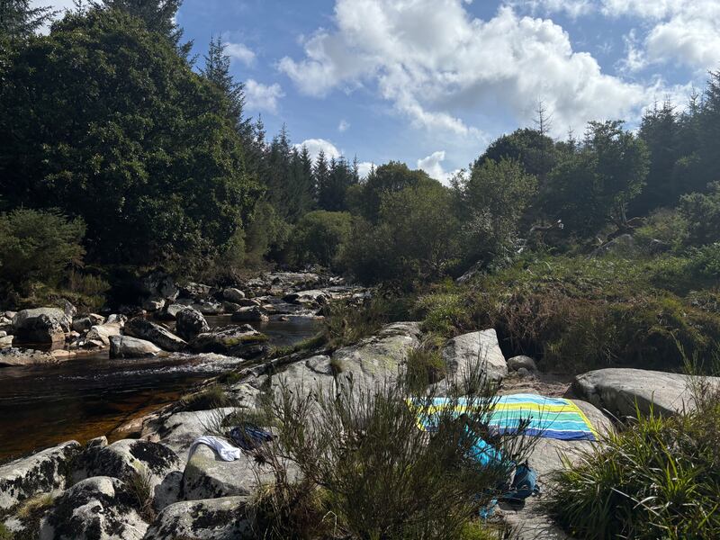 About half way along St Kevin's Way is a stream where pilgrims can take a refreshing dip