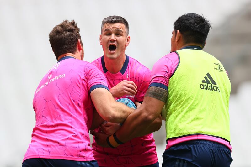 Leinster captain Johnny Sexton during the captain's run at the Stade Velodrome in Marseille ahead of the Heineken Champions Cup Final on Saturday. Photograph: Billy Stickland/Inpho
